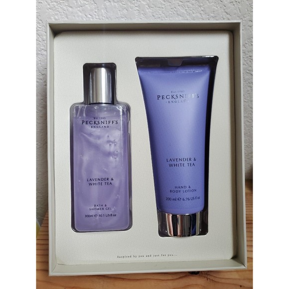 Pecksniff England LavenderGel & White Tea Body Lotion Set...